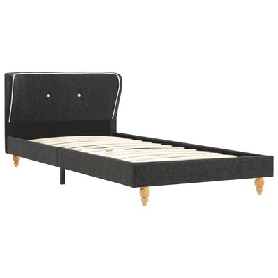 vidaXL Säng med madrass mörkgrå säckväv 90x200 cm