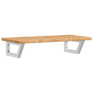 vidaXL V&auml;ggmonterad handfatshylla st&aring;l och massiv ek