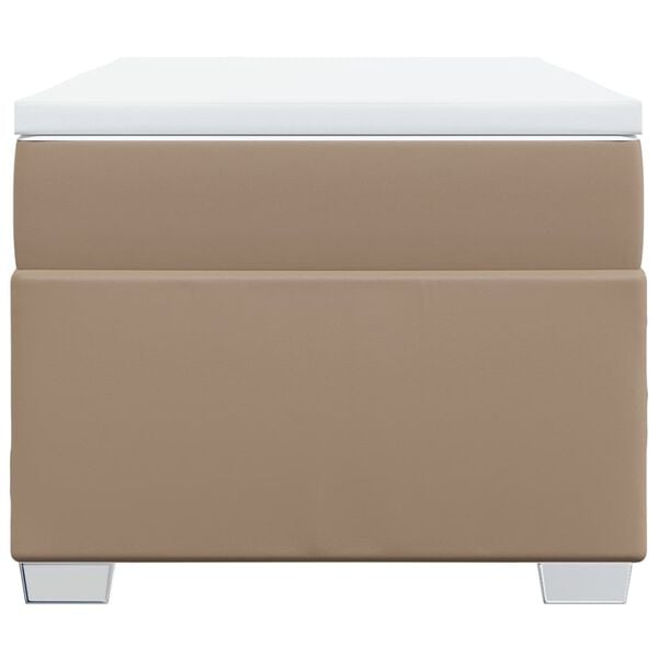 vidaXL Ramsäng med bäddmadrass cappuccino 100x200 cm konstläder