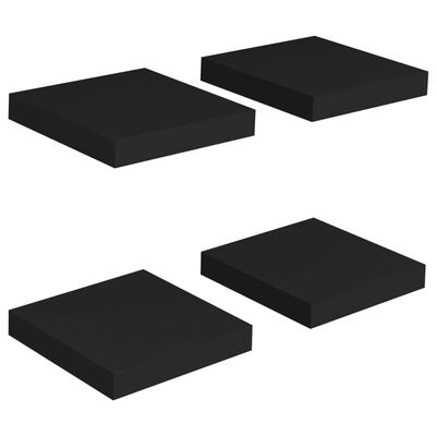 vidaXL Svävande vägghyllor 4 st svart 23x23,5x3,8 cm MDF