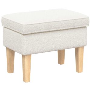 vidaXL Fotpall Gr&auml;ddvit 55 x 35 x 41 cm Boucl&eacute;