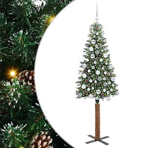 vidaXL Smal julgran med 300 LED-lampor Gr&ouml;n 180 cm PVC och solid furu