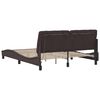 vidaXL Bed Frame with LED without Mattress Dark Brown 160x200 cm Fabric