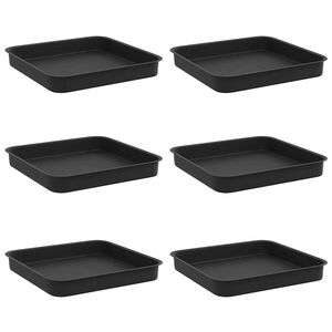 vidaXL Fyrkantig Blomkruka 6 pcs Svart 15 x 15 x 2 cm Plast