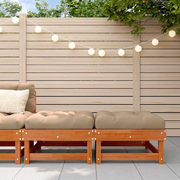 vidaXL Tr&auml;dg&aring;rdsfotpall Massivt furu VaxBrun