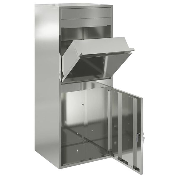 vidaXL Paketbox med lagring Svart 41 x 38 x 103 cm Galvaniserat St&aring;l