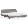 vidaXL Bed with Mattress "Dover" Taupe 200x200 cm Fabric