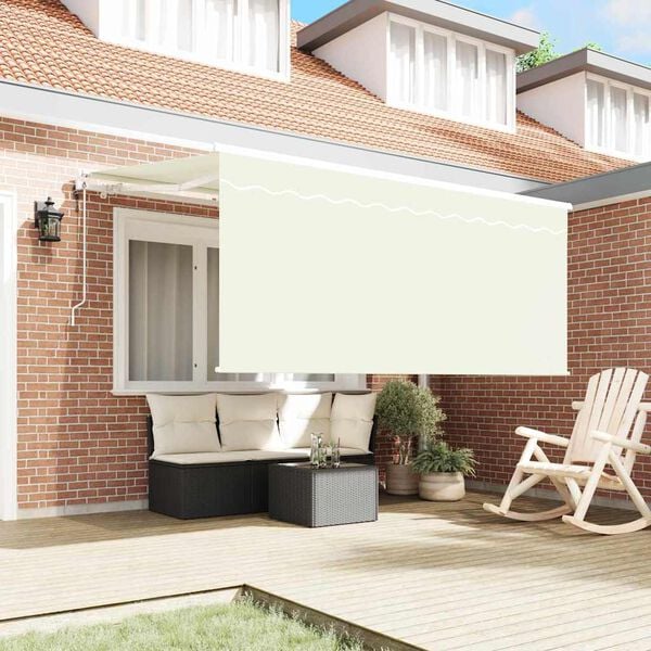 vidaXL Utf&auml;llbar markis Kr&auml;m 300 x 200 cm Polyester och aluminium