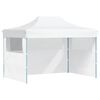vidaXL Hopf&auml;llbart partyt&auml;lt med 3 sidov&auml;ggar 280x410x315 cm st&aring;l vit