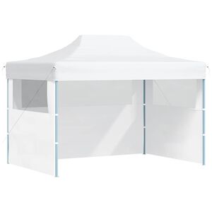 vidaXL Hopf&auml;llbart partyt&auml;lt med 3 sidov&auml;ggar 280x410x315 cm st&aring;l vit