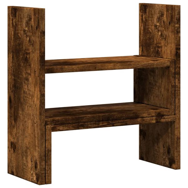 vidaXL Skrivbordshylla justerbar rökig ek 40x17x41 cm konstruerat trä