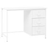vidaXL Skrivbord med l&aring;dor industriell vit 105x52x75 cm st&aring;l