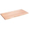 vidaXL B&auml;nkskiva badrum ljusbrun 80x40x2 cm behandlat massivt tr&auml;