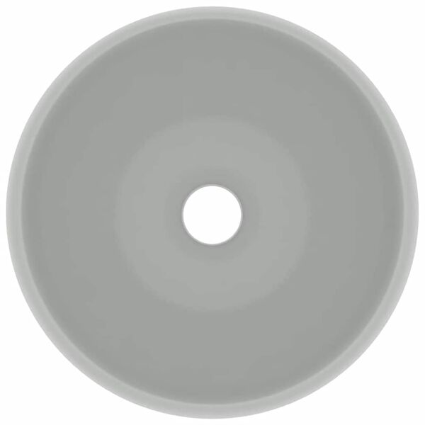 vidaXL Lyxigt runt handfat matt ljusgr&aring; 40x15 cm keramik