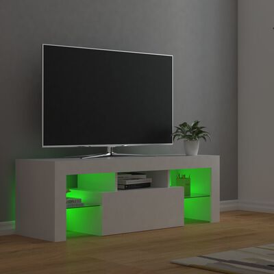 vidaXL TV-bänk med LED-belysning vit 120x35x40 cm
