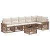 vidaXL Tr&auml;dg&aring;rdsoffset 7 pcs Beige och kr&auml;mvit konstrotting
