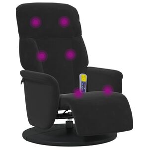 vidaXL Massagef&aring;t&ouml;lj med fotst&ouml;d svart sammet