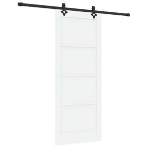 vidaXL Skjutd&ouml;rr Vit och svart 83 x 202 cm Massiv furu
