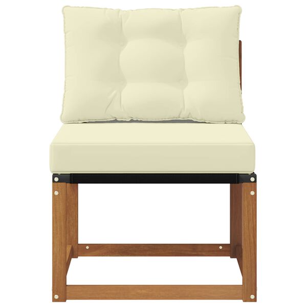 vidaXL Utomhus Mellansoffa Massivt akaciatr&auml; och Textilene-tyg