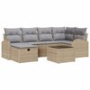 vidaXL Tr&auml;dg&aring;rdsoffset 7 st Beige konstrotting