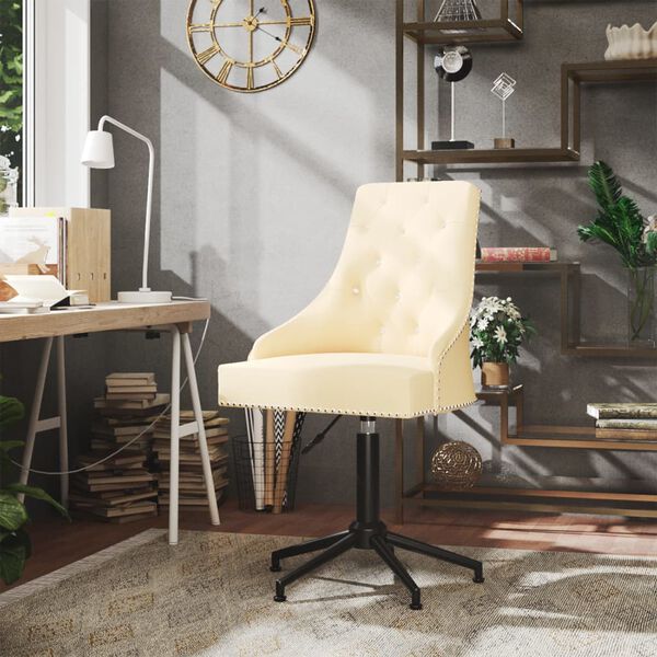 vidaXL Snurrbar matstol gr&auml;ddvit sammet