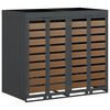 vidaXL F&ouml;rvaring f&ouml;r 3 soptunnor Antracit 340 x 77,5 x 115,5 cm St&aring;l
