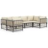 vidaXL Loungegrupp 6 delar med dynor antracit konstrotting