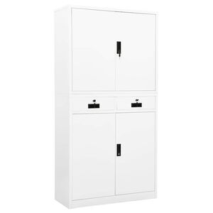 vidaXL Dokumentsk&aring;p vit 90x40x180 cm st&aring;l