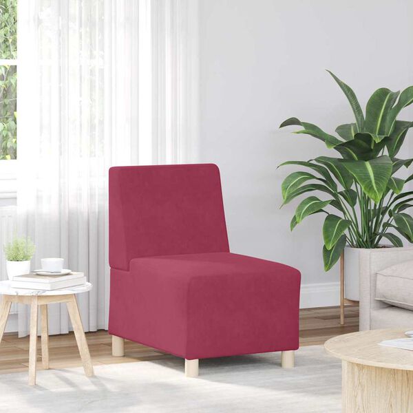vidaXL Modulsofa utan armstöd 2 pcs Vinröd 55 x 74 x 82 cm Sammet