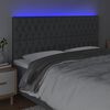 vidaXL S&auml;nggavel LED m&ouml;rkgr&aring; 200x7x118/128 cm tyg