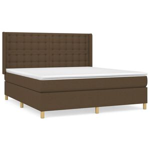 vidaXL Rams&auml;ng med madrass m&ouml;rkbrun 180x200 cm tyg