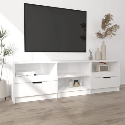 vidaXL Tv-bänk vit högglans 150x33,5x45 cm konstruerat trä