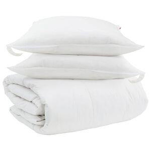 vidaXL T&auml;ckeset med kudde 3 st Vit Dunfj&auml;der