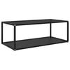 vidaXL Soffbord svart 100x50x35 cm h&auml;rdat glas