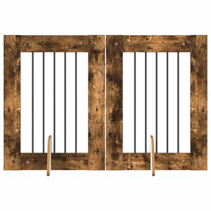 vidaXL Hundgrind med st&auml;llningar 2 pcs R&ouml;kt ek 60 x 80 cm