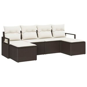 vidaXL Soffset 6 pcs Brun konstrotting