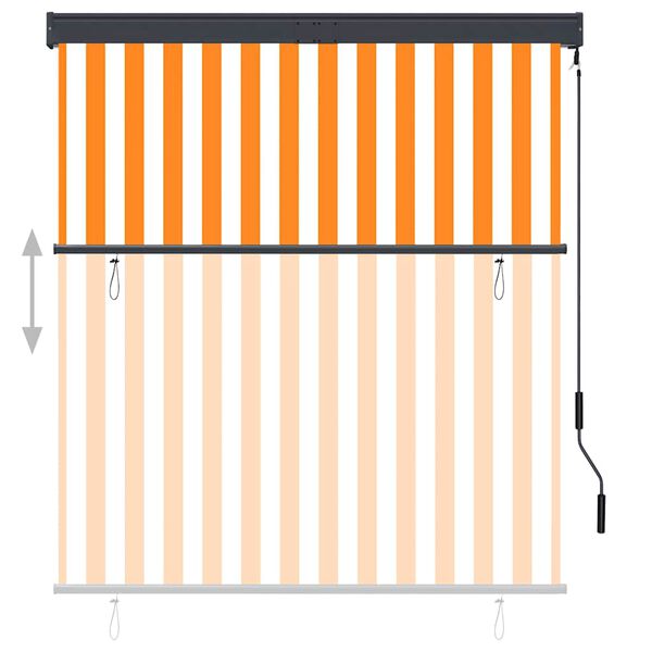 vidaXL Rullgardin utomhus 140x250 cm vit och orange