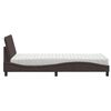 vidaXL Bed with Mattress "Hanko" Dark Brown 90x200 cm Fabric
