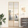 vidaXL Innerd&ouml;rr guld 83x201,5 cm h&auml;rdat glas och aluminium slim