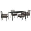 vidaXL Tr&auml;dg&aring;rdsm&ouml;belset 5 pcs Brun konstrotting