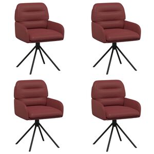 vidaXL Sv&auml;ngande Matstolar 4 st Konstl&auml;der Vinr&ouml;d 59 x 59,5 x 90 cm