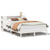 vidaXL S&auml;ng med bokhylla utan madrass vit 140x200cm massiv furu