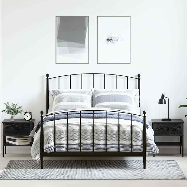 vidaXL S&auml;ngbord med l&aring;da 2 pcs Svart ek 40 x 42 x 45 cm