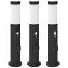 vidaXL Pollare med sensor och uttag 3 st 50 cm rostfritt st&aring;l IP44