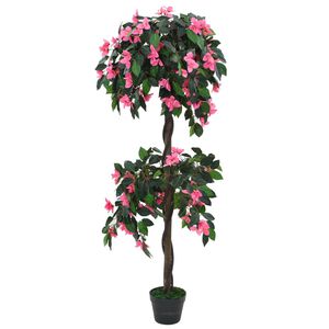 vidaXL Konstv&auml;xt rhododendron med kruka 155 cm gr&ouml;n och rosa