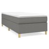 vidaXL Boxspring-s&auml;ngram m&ouml;rkgr&aring; 90x200 cm tyg