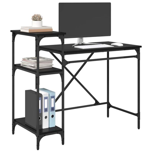 vidaXL Skrivbord Svart Ek 105 x 50 x 90 cm Konstruerat tr&auml;