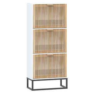 vidaXL Skosk&aring;p vit 52x25x120 cm konstruerat tr&auml;