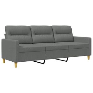 vidaXL 3-sitssoffa m&ouml;rkgr&aring; 180 cm tyg
