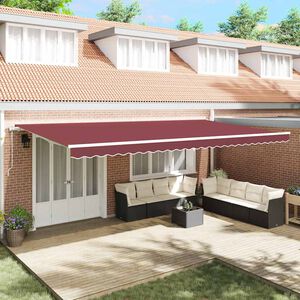 vidaXL Markis automatiskt inf&auml;llbar vinr&ouml;d 600x300 cm